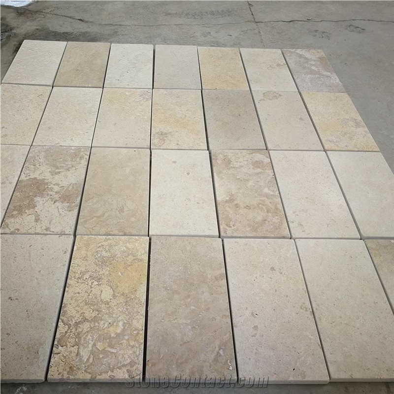 Natural Coffee Brown Travertine Tiles Polished Clear Slabs