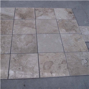 Natural Coffee Brown Travertine Tiles Polished Clear Slabs