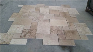 Natural Coffee Brown Travertine Tiles Polished Clear Slabs