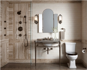 Polished High Quality Crema Toscana Travertine Slabs/Tiles
