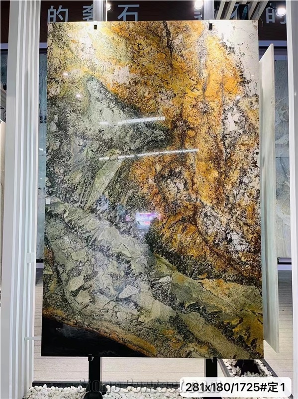 Shangri-La Green Luxury Stone Slabs Polish Wall/Floor Tiles
