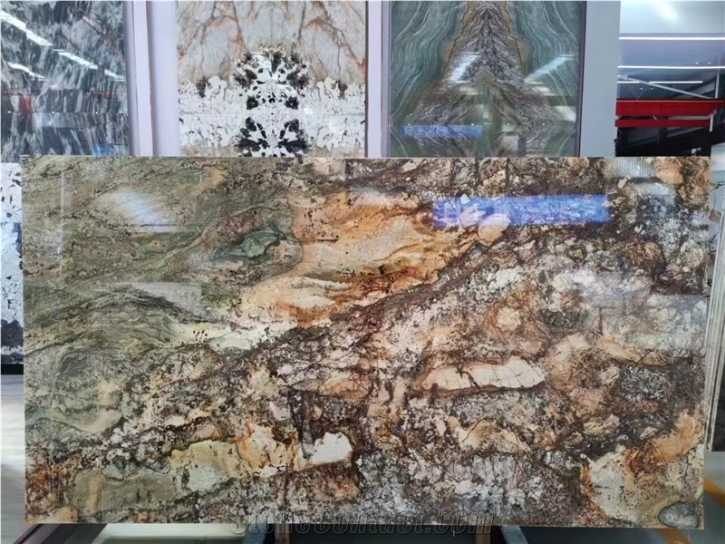 Shangri-La Green Luxury Stone Slabs Polish Wall/Floor Tiles
