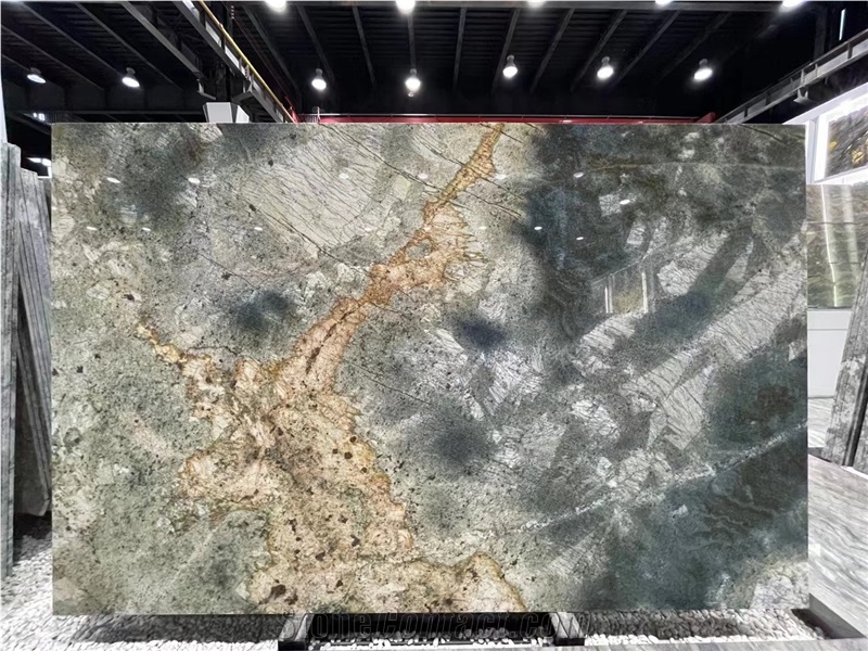 Shangri-La Green Luxury Stone Slabs Polish Wall/Floor Tiles
