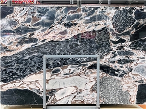 Exotic Hurricane Blue Marble Slab