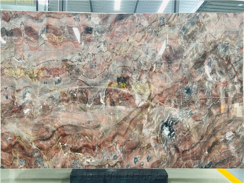 Louis Black Red Agate Marble Slab