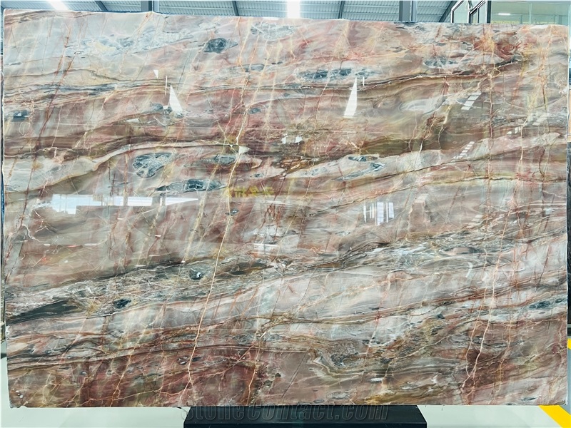 Louis Red Agate Marble Slab