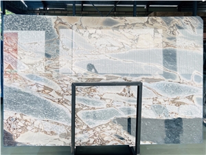 Polished Hurricane Grey Marble Slab