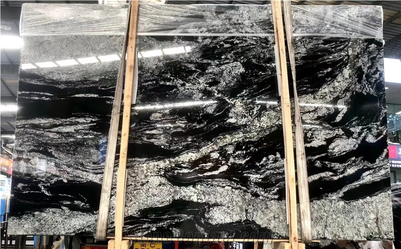 Titanium Black Granite Slab