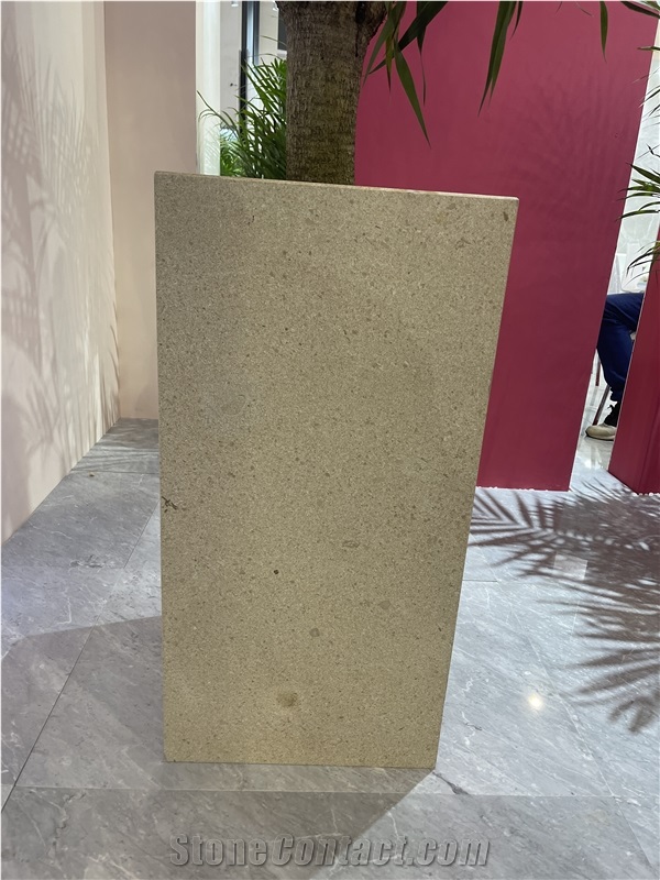 Turkey Beige Moca Limestone Flowerpot  Polished