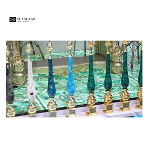 Backlit Green Agate Gem Stone Tile And Slab For Flooring