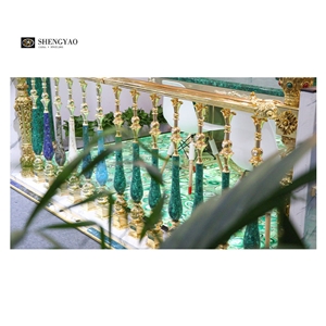 Backlit Green Agate Gem Stone Tile And Slab For Flooring