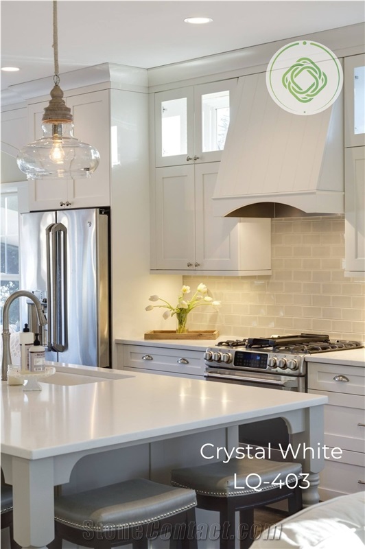 LQ-403 Vietnam Engineered Quartz Slab Grain White