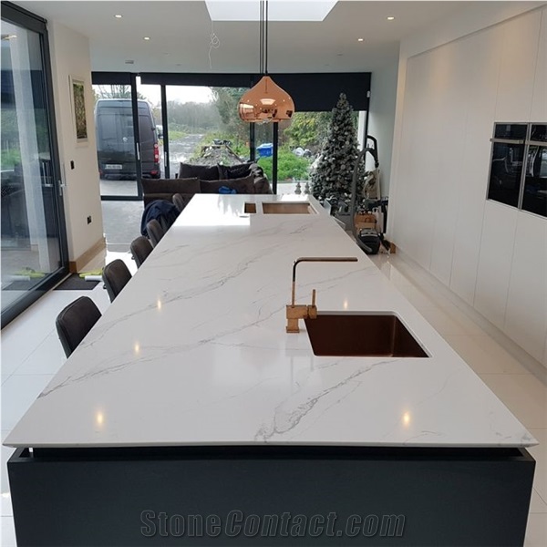 LQ-806 Unique Artificial Stone Calacatta Quartz Vietnam