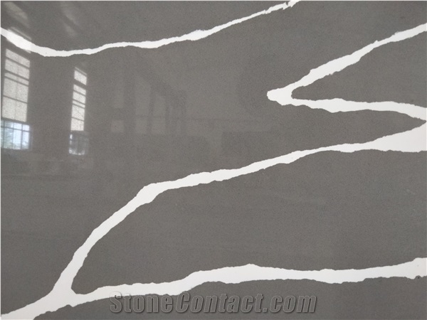 LQ-815 Grey Vein Calacatta Vietnam Quartz Slabs