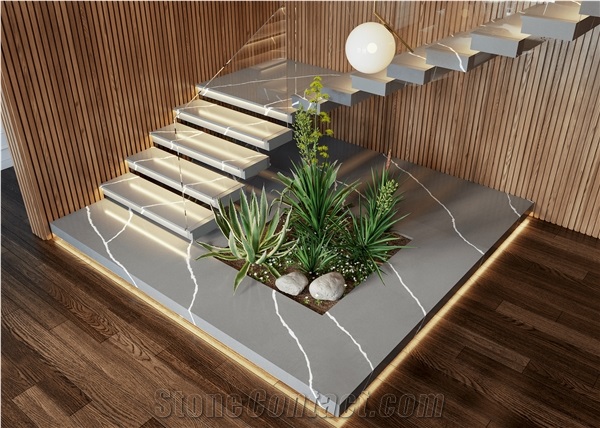 LQ-815 Grey Vein Calacatta Vietnam Quartz Slabs