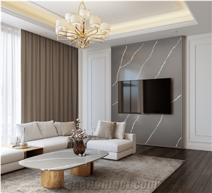 LQ-815 Grey Vein Calacatta Vietnam Quartz Slabs