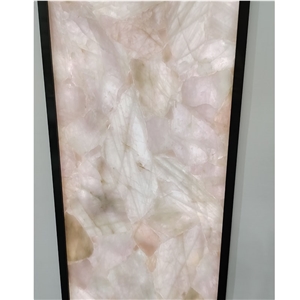 Wholesale Customized Pink Quartz Semiprecious Stone  Slabs