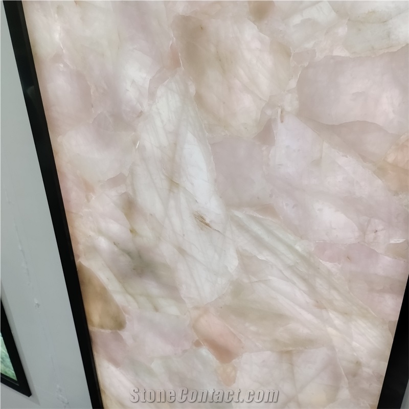 Wholesale Customized Pink Quartz Semiprecious Stone  Slabs
