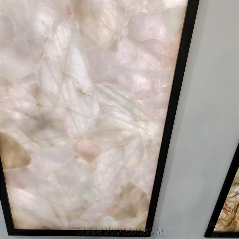 Wholesale Customized Pink Quartz Semiprecious Stone  Slabs