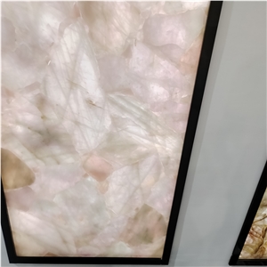 Wholesale Customized Pink Quartz Semiprecious Stone  Slabs