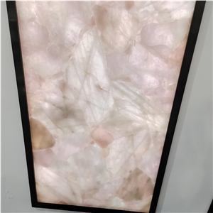 Wholesale Customized Pink Quartz Semiprecious Stone  Slabs