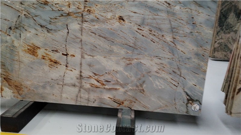 Brazil Van Gogh Blue Quartzite Slabs And Tiles For Bathroom