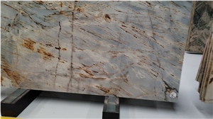 Brazil Van Gogh Blue Quartzite Slabs And Tiles For Bathroom