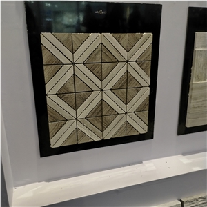Diamond Shape Serpeggiante Marble Mosaic Tiles For Bathroom