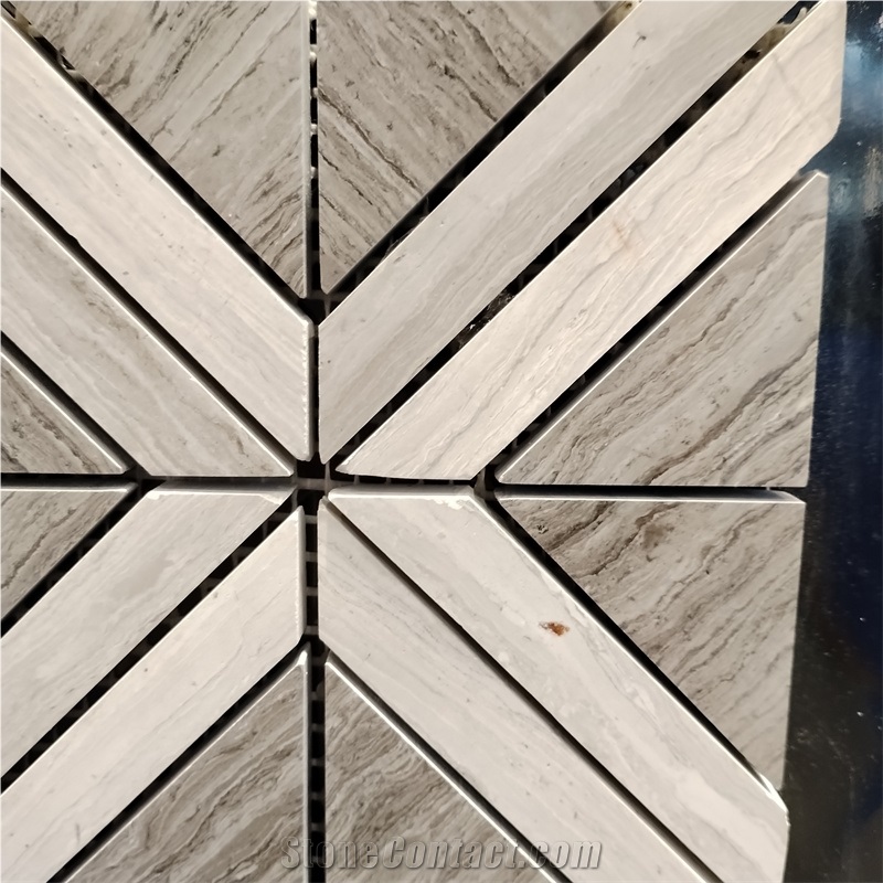 Diamond Shape Serpeggiante Marble Mosaic Tiles For Bathroom