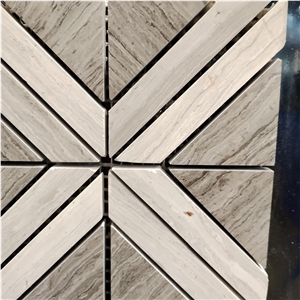 Diamond Shape Serpeggiante Marble Mosaic Tiles For Bathroom