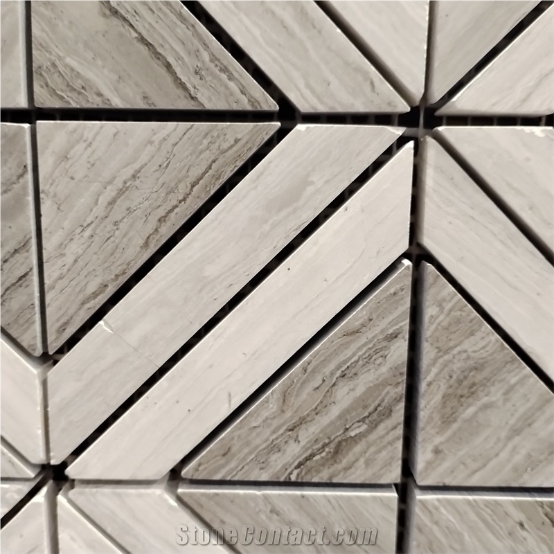 Diamond Shape Serpeggiante Marble Mosaic Tiles For Bathroom