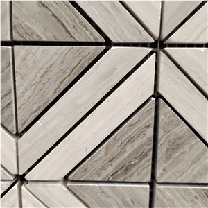 Diamond Shape Serpeggiante Marble Mosaic Tiles For Bathroom