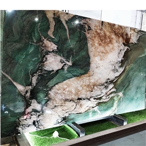 Elegant Patagonia Green Botanic Wave Quartzite Slabs