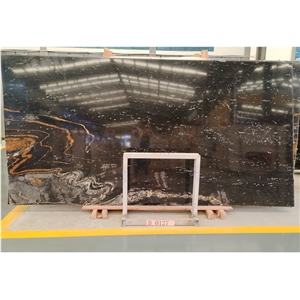 Exotic Black Gold Granite Slabs And Tiles For Villa