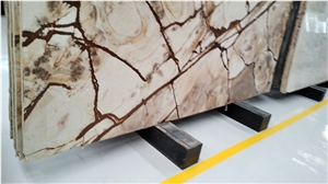 Exotic Gold Polished Stone Wood Quartzite Slabs For Kitchen