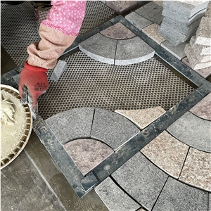 Grey Granite Trapezoid Circular Driveway Paving Stone