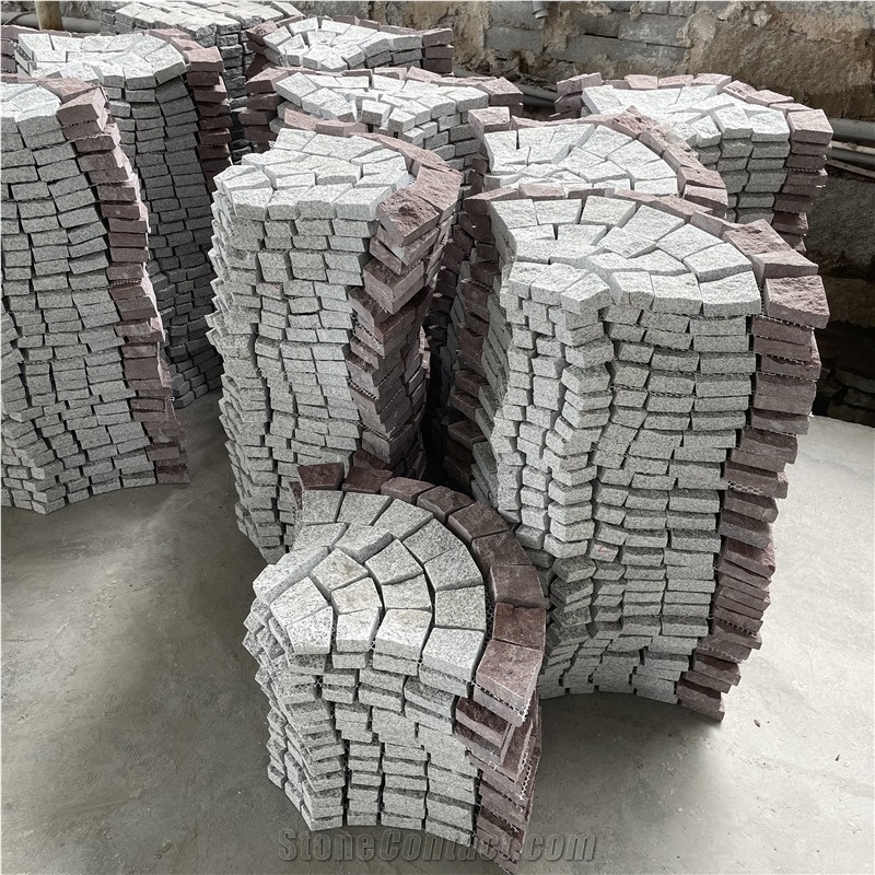 Grey Granite Trapezoid Circular Driveway Paving Stone