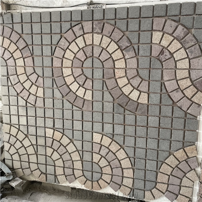 Grey Granite Trapezoid Circular Driveway Paving Stone