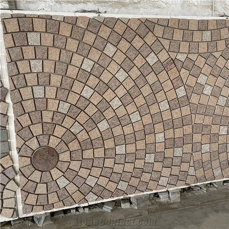 Grey Granite Trapezoid Circular Driveway Paving Stone