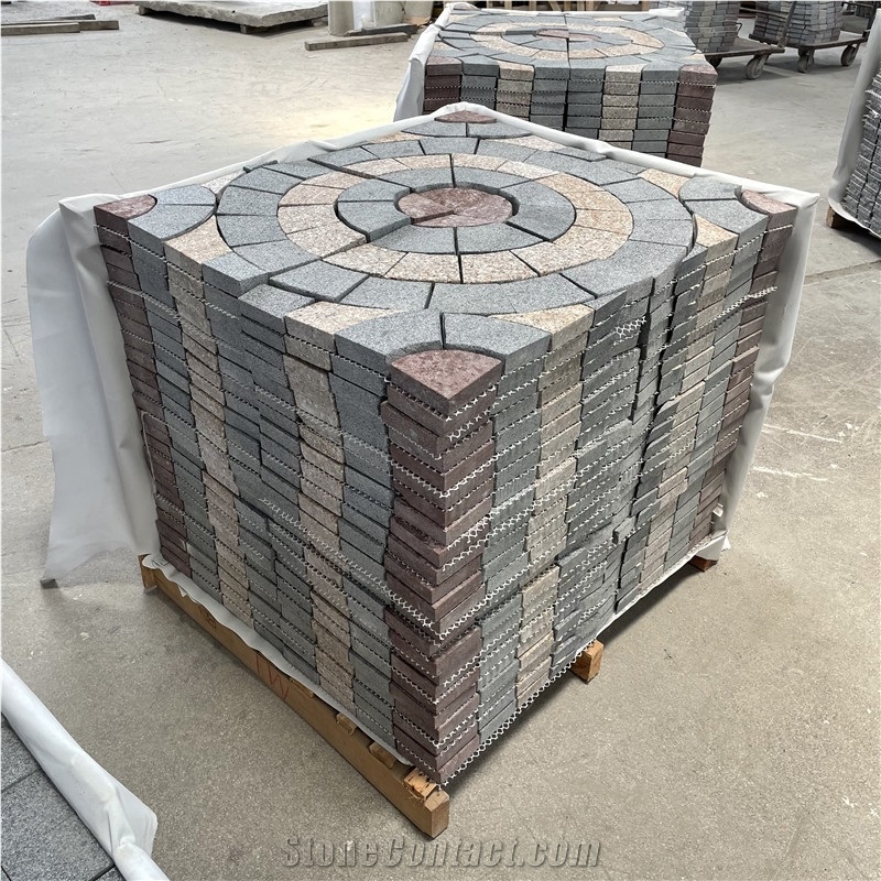Grey Granite Trapezoid Circular Driveway Paving Stone