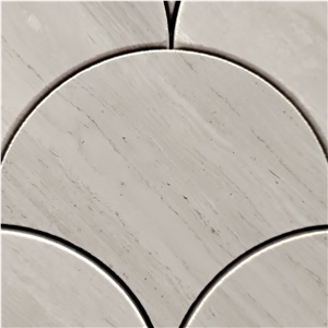 High-End Fish Scale Fan Pattern Wooden Grain Marble Mosaic Tiles