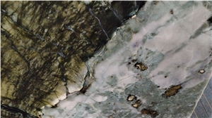 Multicolor Dark Green Spring Wave Marble Slabs For Villa