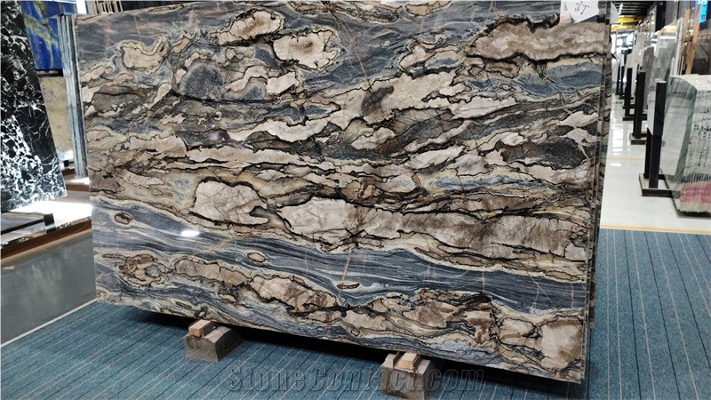 Natural Brazil Twilight Quartzite Slabs For Hotel Project