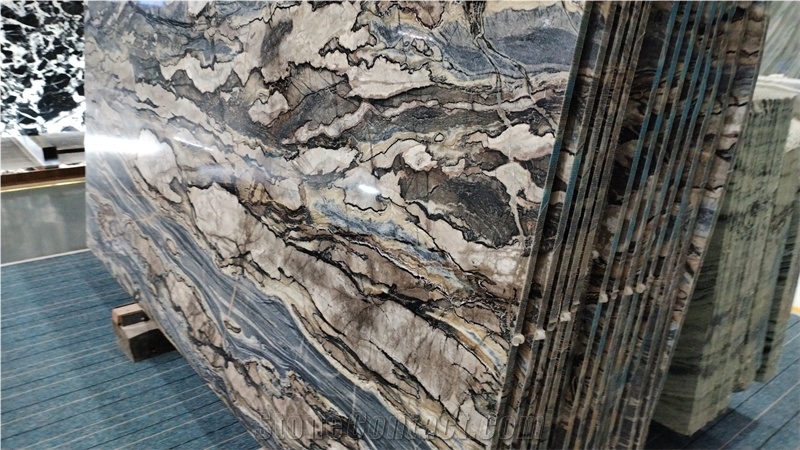 Natural Brazil Twilight Quartzite Slabs For Hotel Project