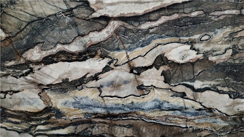 Natural Brazil Twilight Quartzite Slabs For Hotel Project