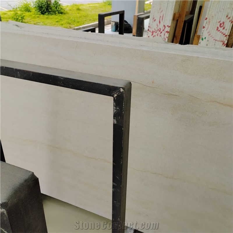 White Mocha Limestone Slabs Fine Grain Ivory Cream For Tops