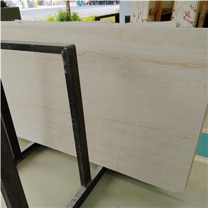 White Mocha Limestone Slabs Fine Grain Ivory Cream For Tops