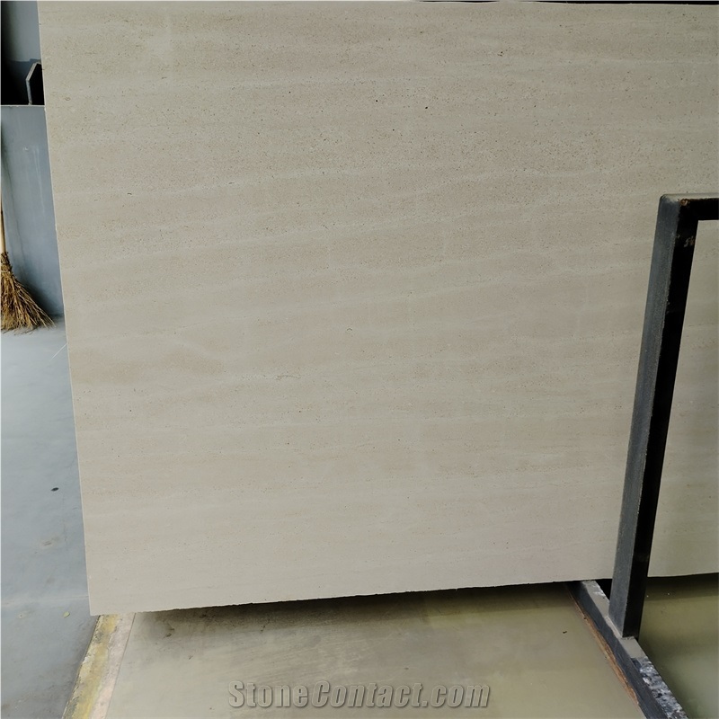 White Mocha Limestone Slabs Fine Grain Ivory Cream For Tops
