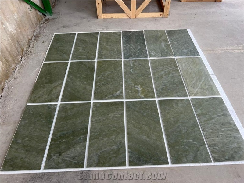 Verde Laguna Polished Tiles Green Marble Verde