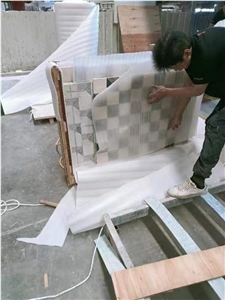 3D Marble Mosaic Waterjet Floor Carpet Medallions For Lobby